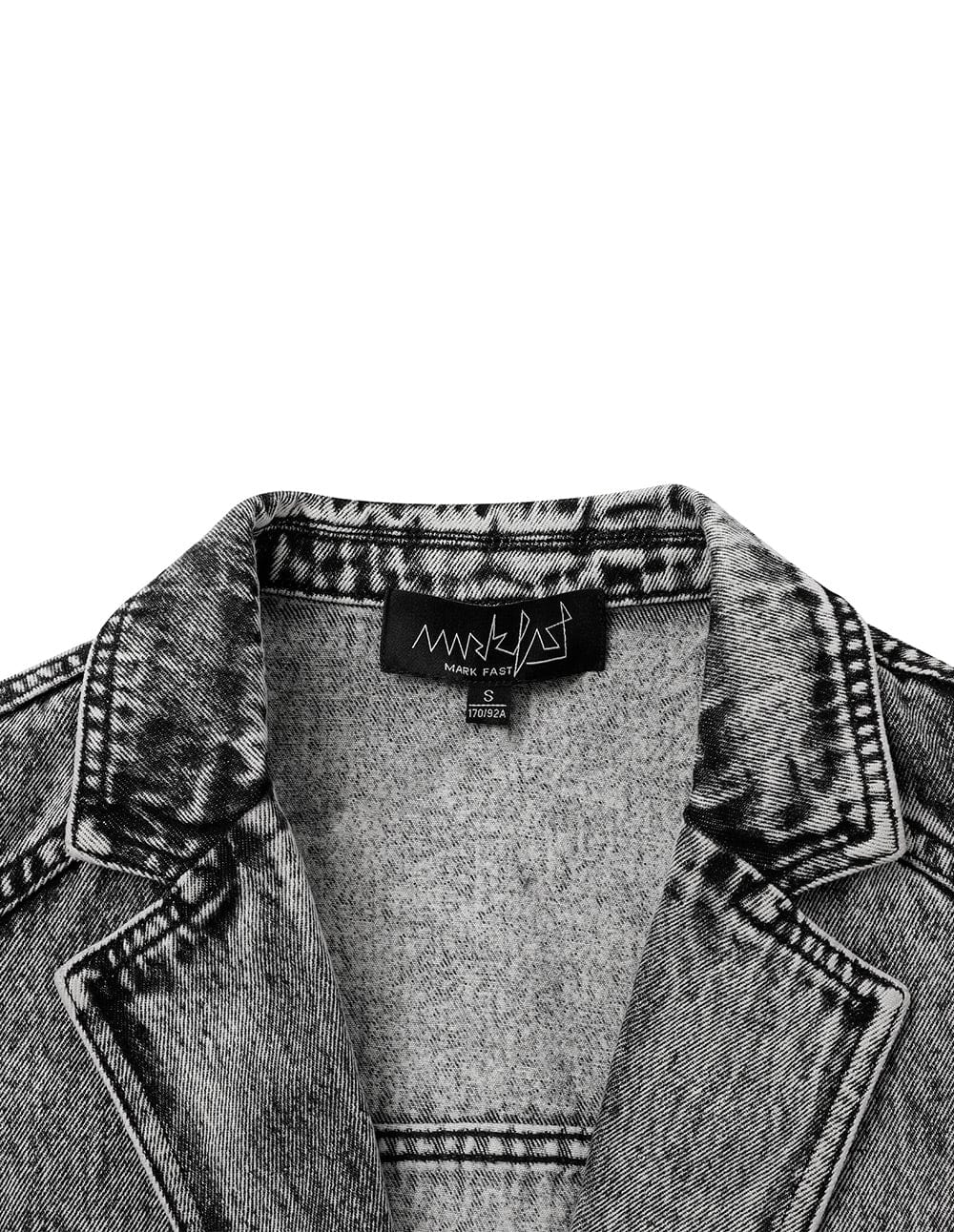 Unisex Strappy Dyed Snowflake Washed Denim Jacket