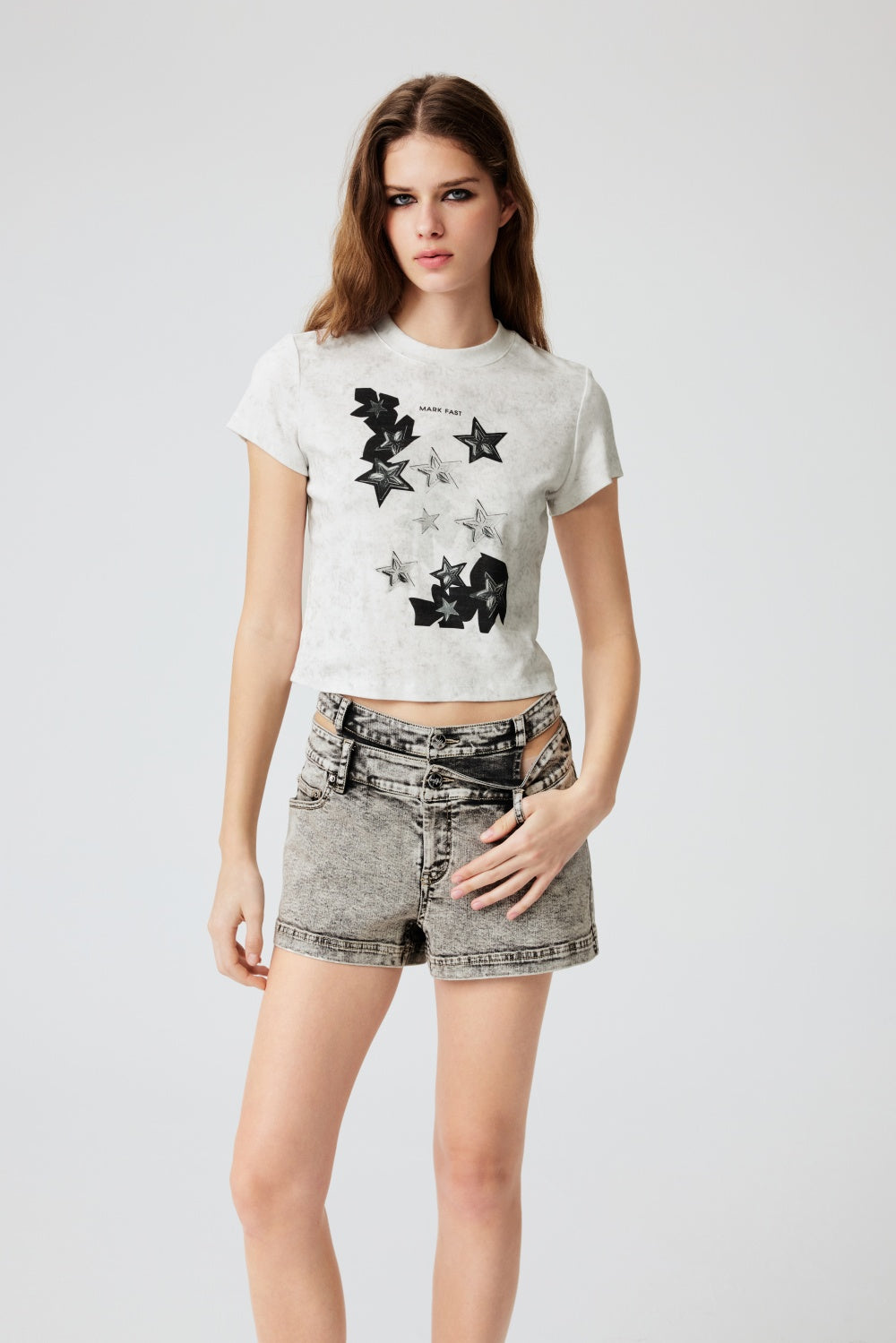 MF Solid-Color Cotton Spandex Stretch T-Shirts