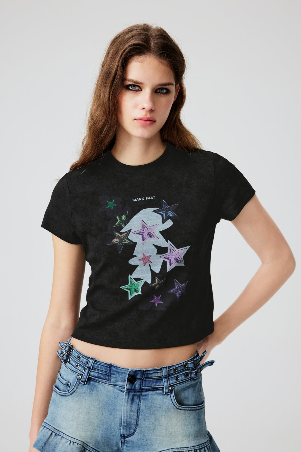 MF Solid-Color Cotton Spandex Stretch T-Shirts