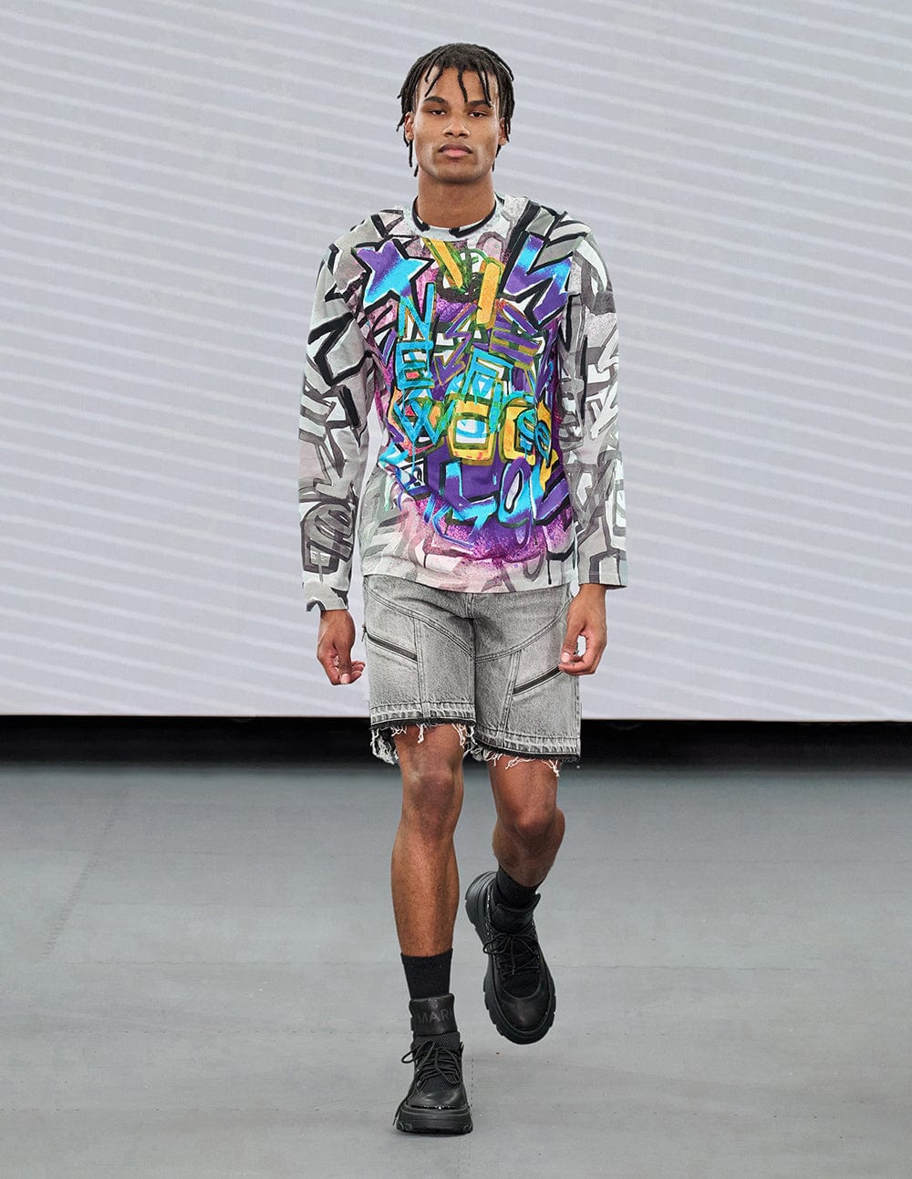 Men's Runway Style Denim Shorts