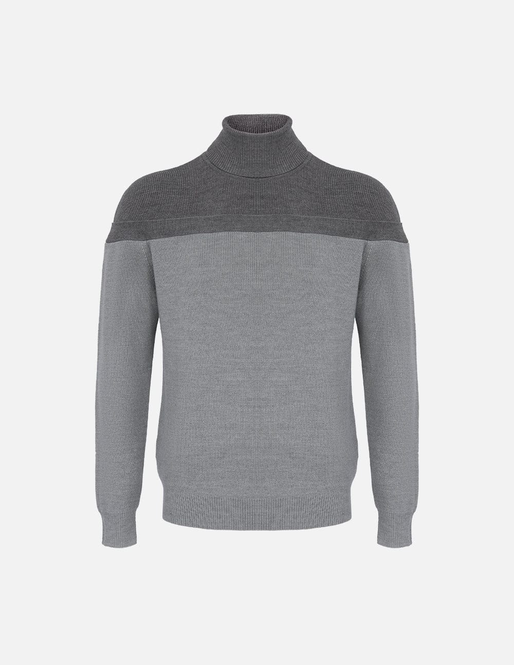 Men's Grey Wool Pullover Sweater
