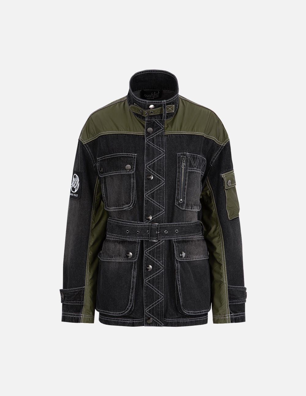 Unisex Patchwork Washed Denim Jacket