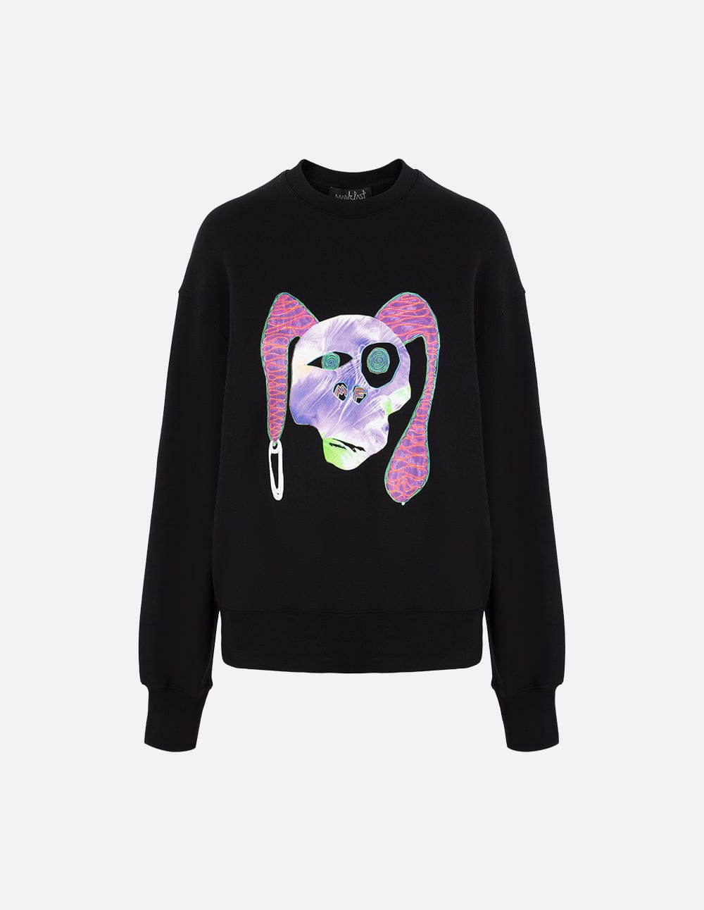 Unisex Couple Style Big Ear Monster Print Cotton Sweater