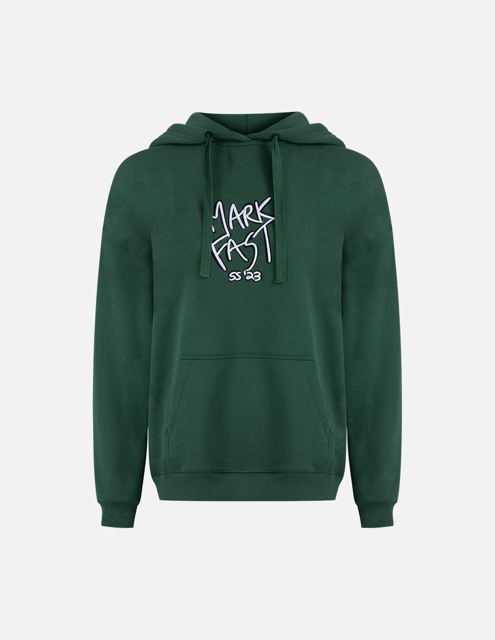 Unisex style dark green print hoodie