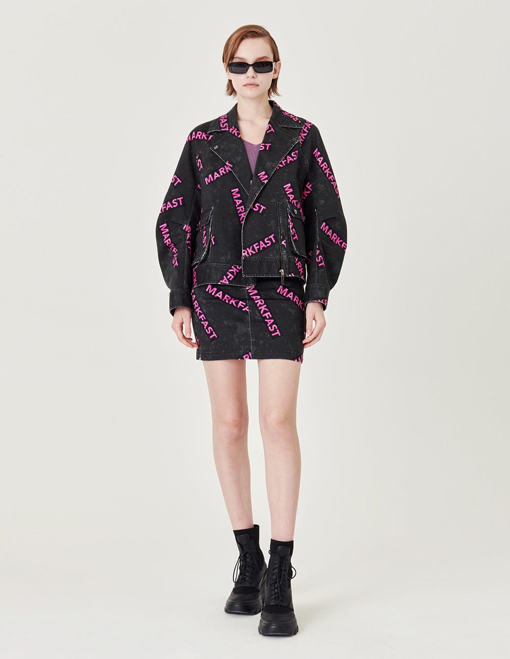 Runway Logo Lapel Denim Jacket