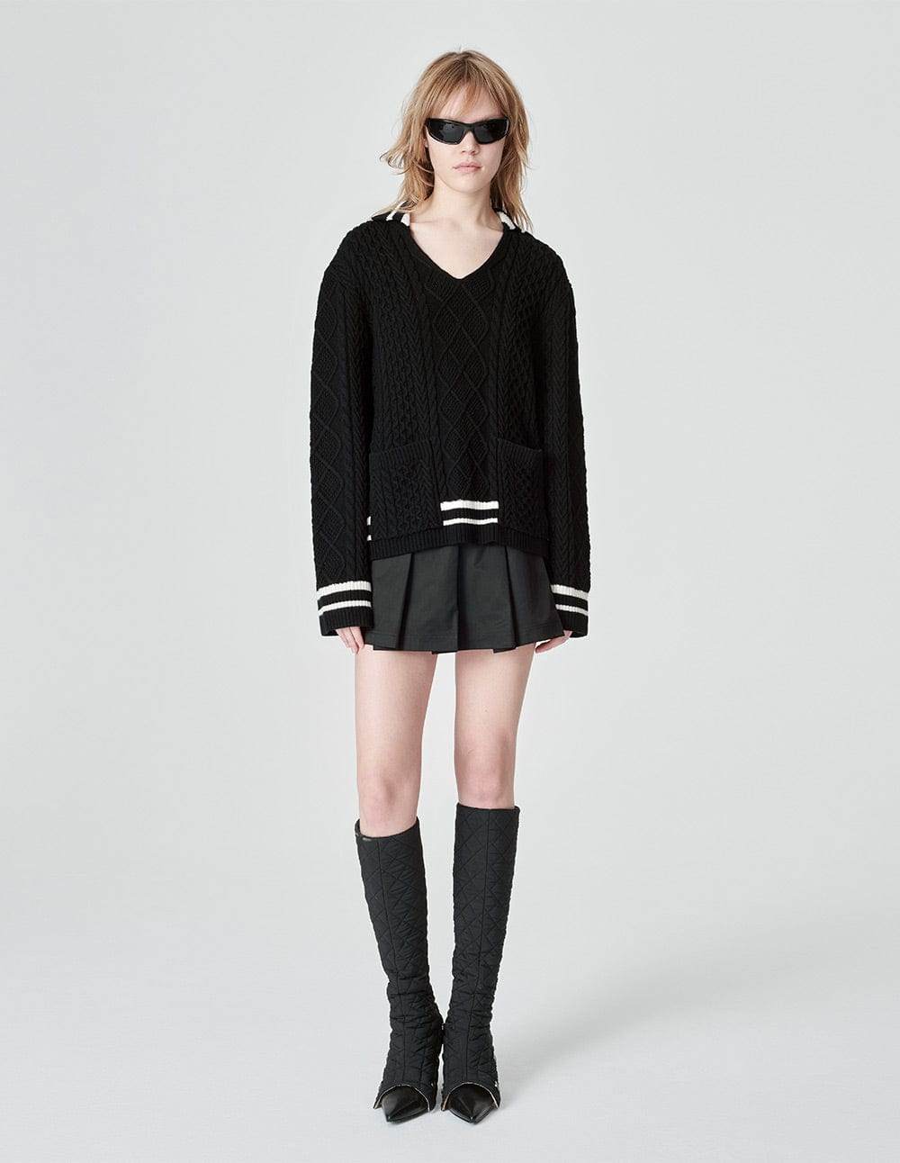 Women's Contrast Pattern Knitted Pullover