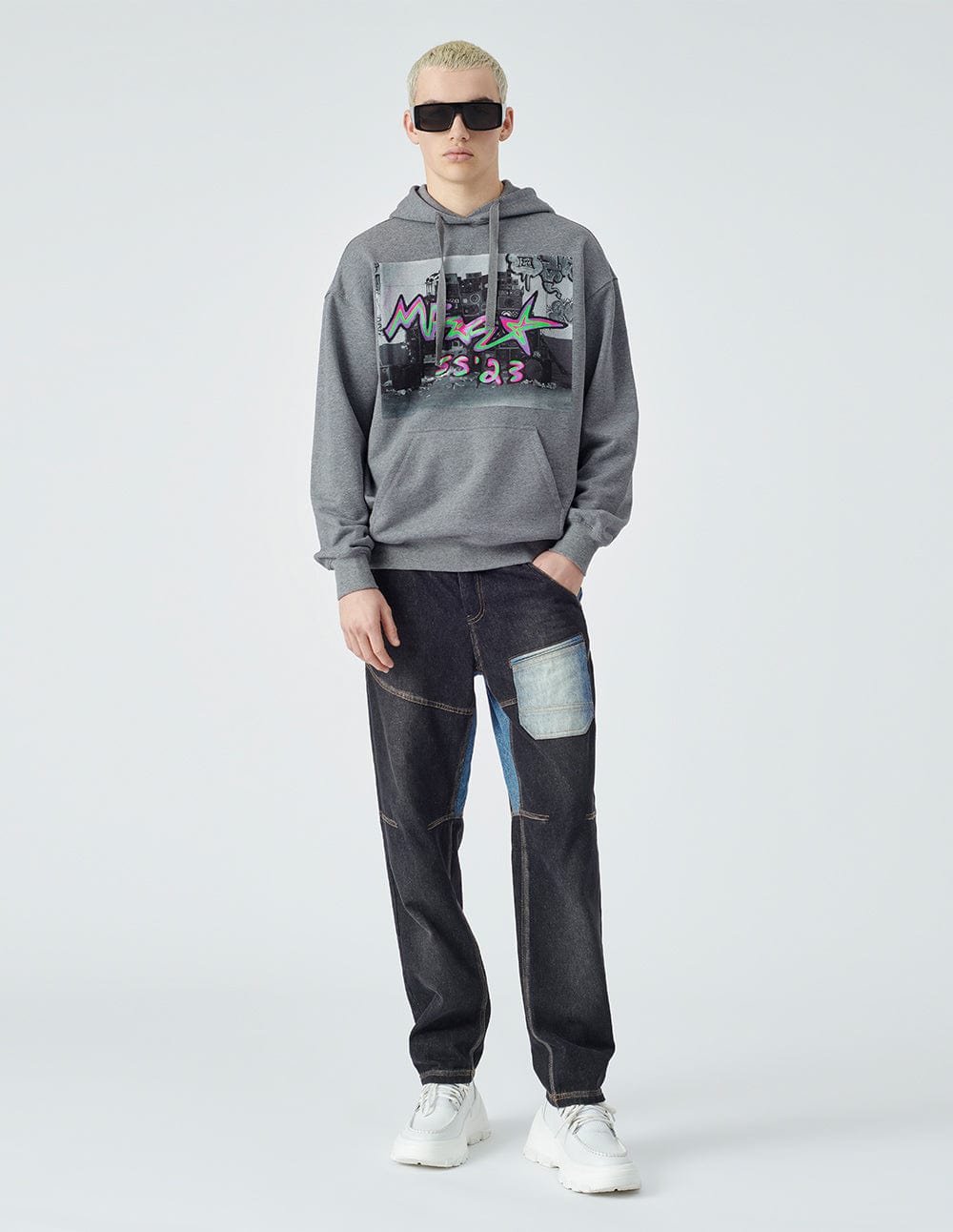 Unisex dark grey hooded sweater