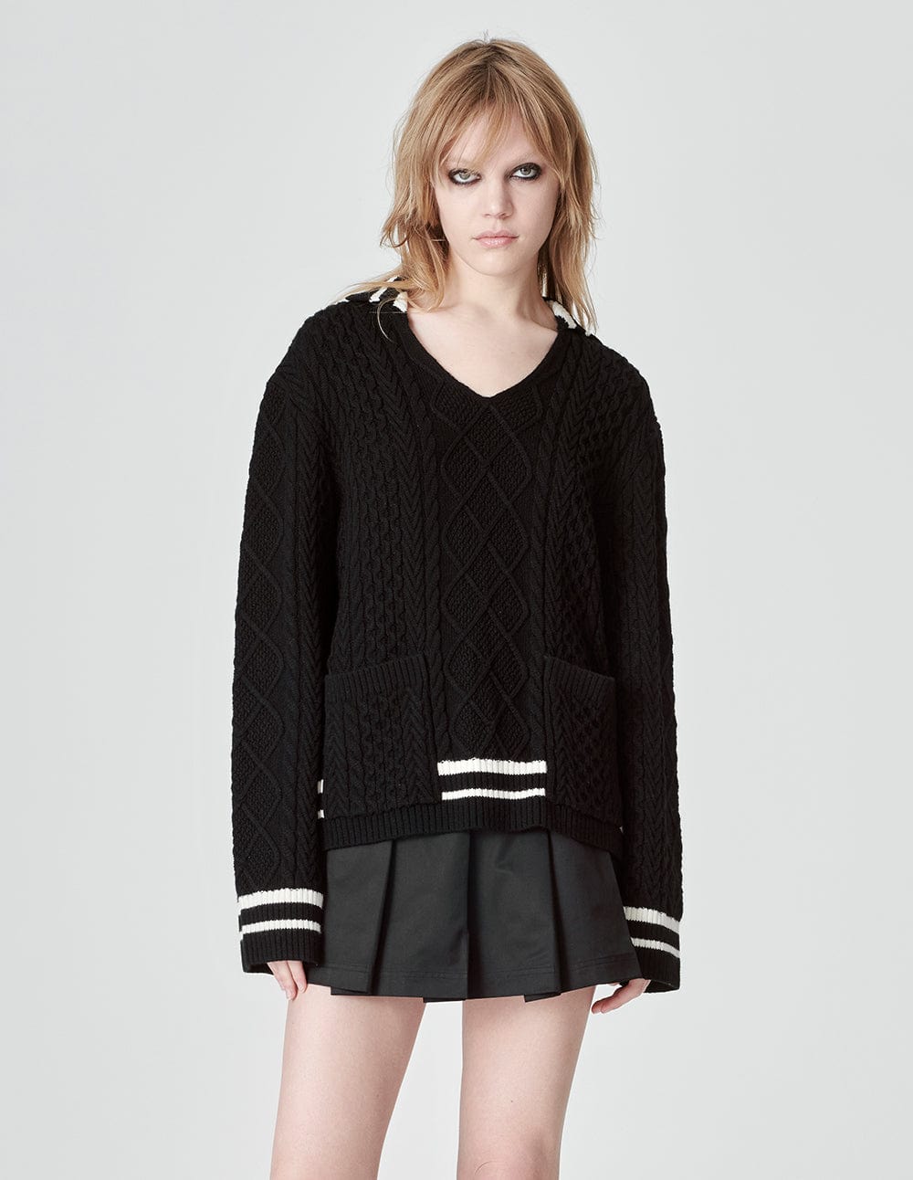 Women's Contrast Pattern Knitted Pullover