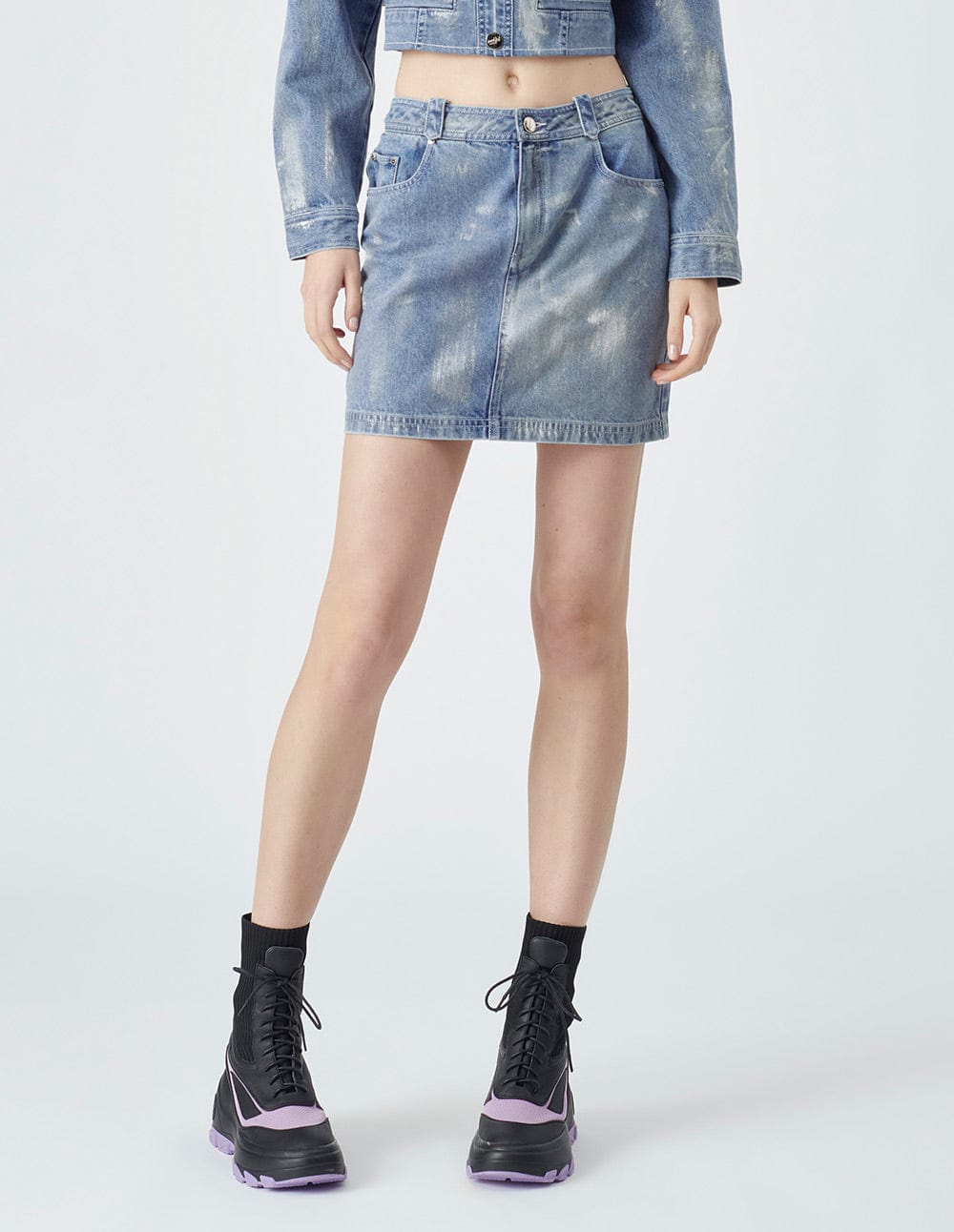 Light Blue Denim Mini Skirt