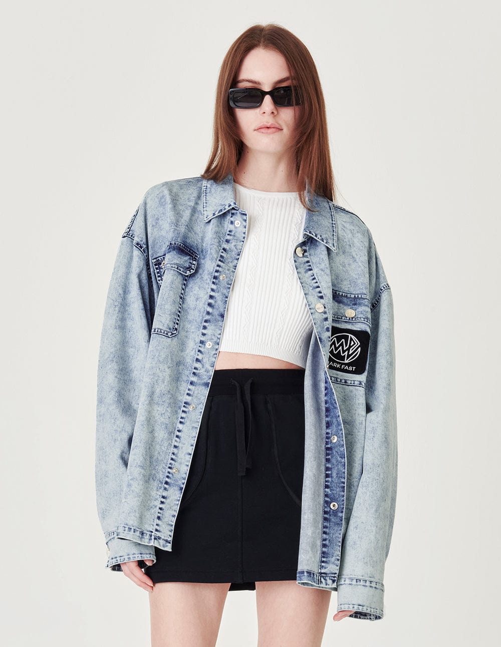 Light Blue Washed Denim Casual Shirt