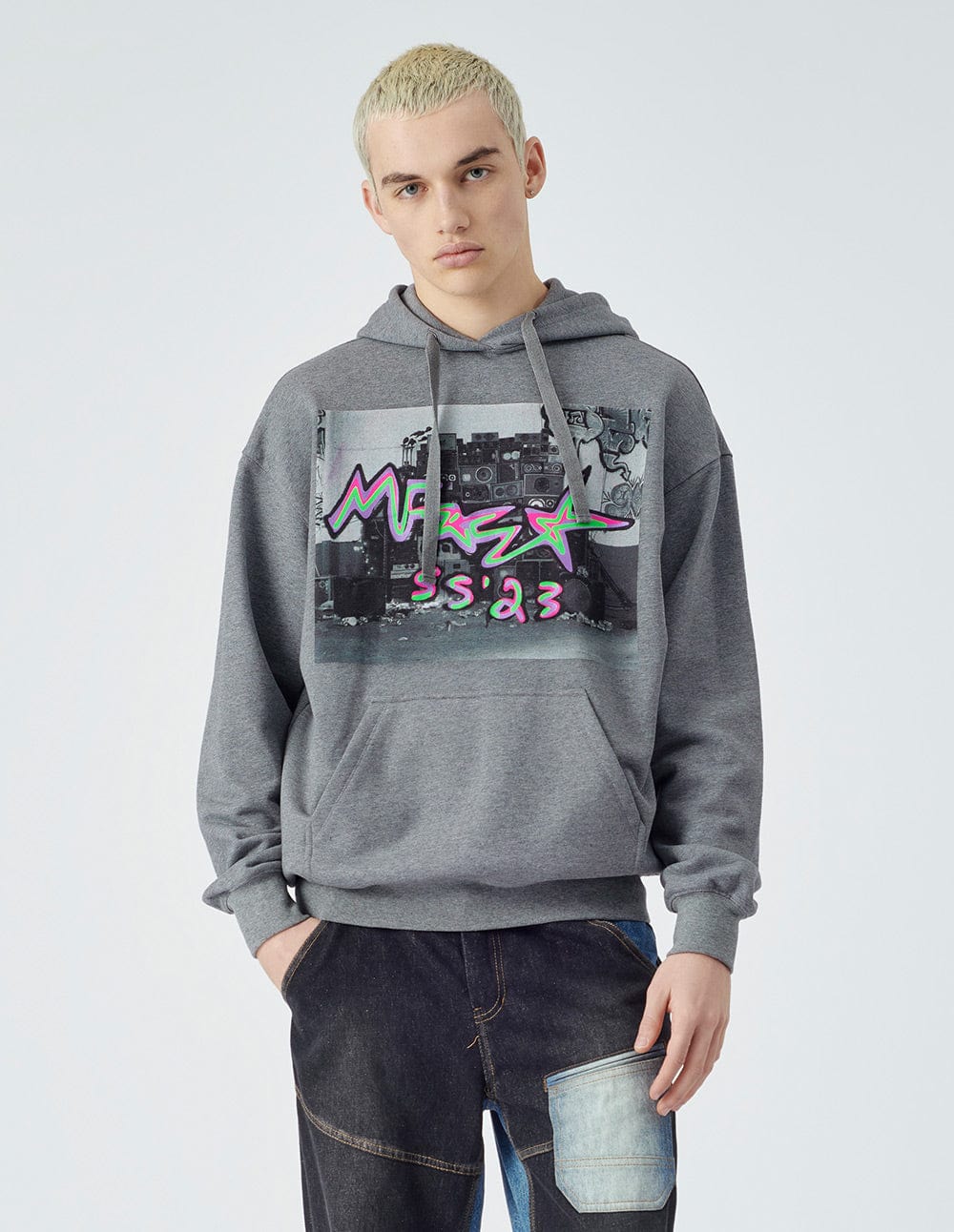 Unisex dark grey hooded sweater