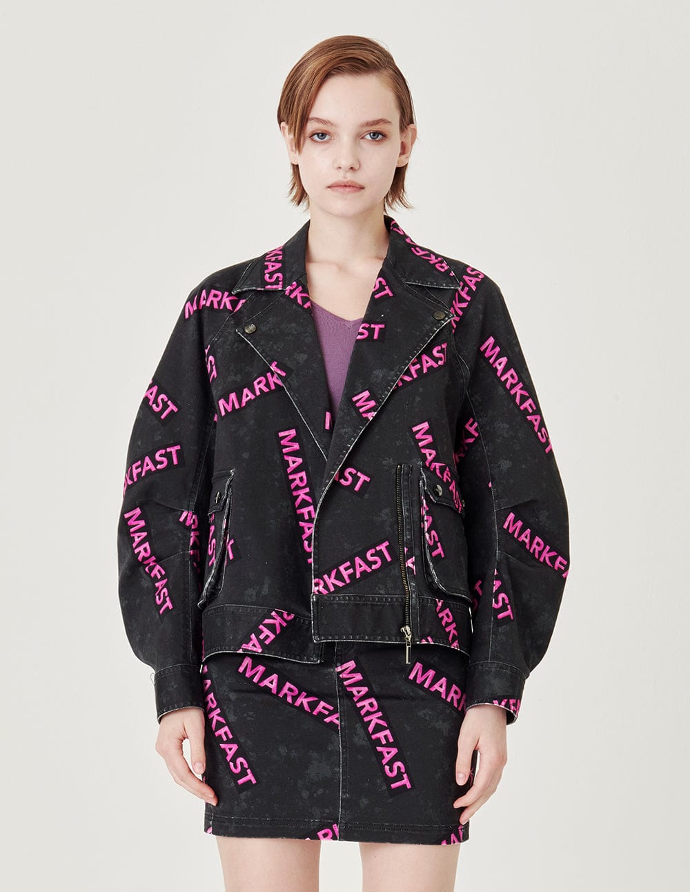 Runway Logo Lapel Denim Jacket