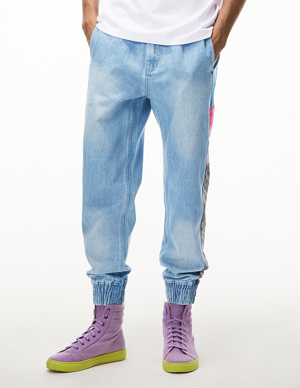 Men Patch Denim Jeans