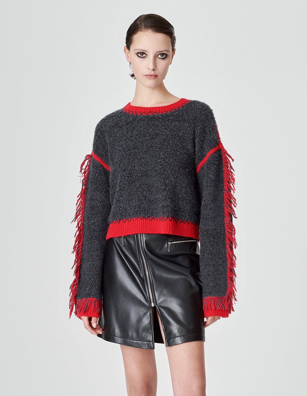 Women's Seahorse Contrast Fringed Sweater