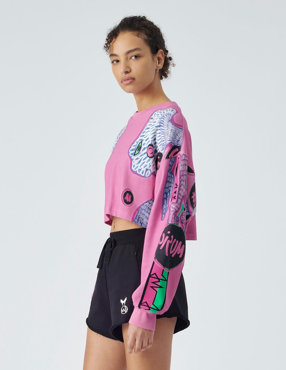 Women's Short Puff Print Sweatshirt