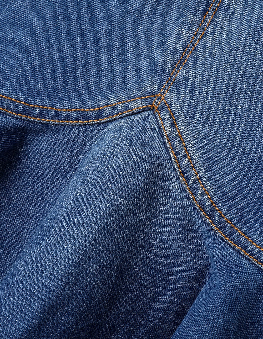 Women's Blue Wavy Trim Flared Denim Skirt