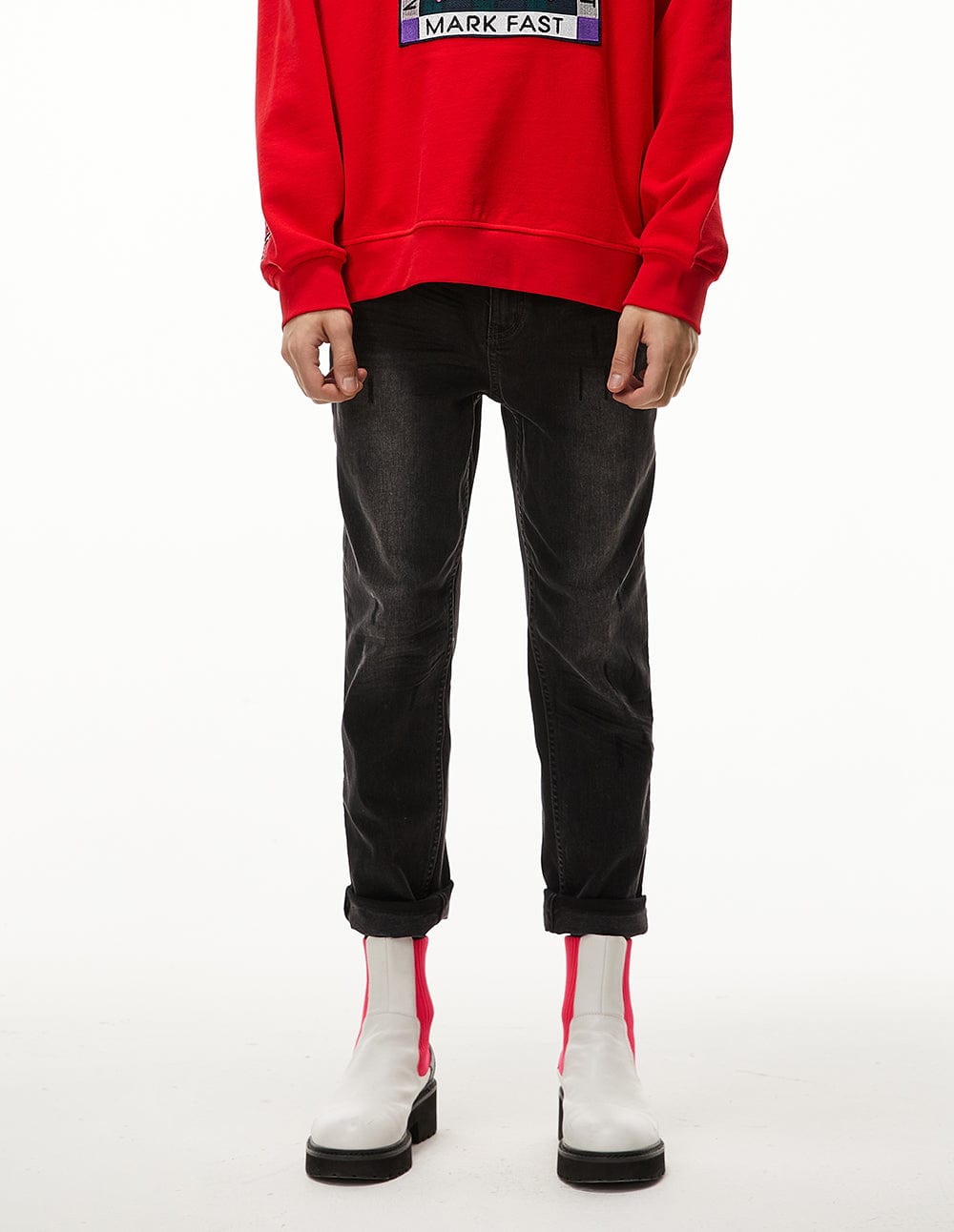 Men Washed Ripped Jeans