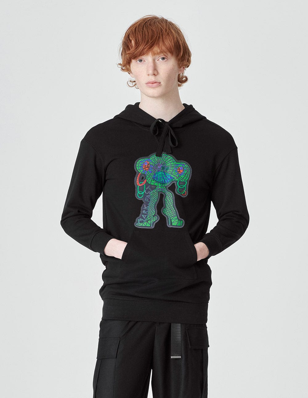 Unisex Cotton Sweatshirt With Electric Eyes And Animal Print For Couples