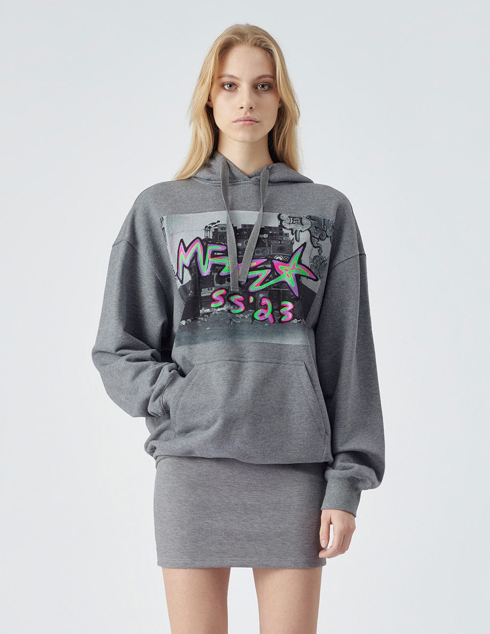 Unisex dark grey hooded sweater