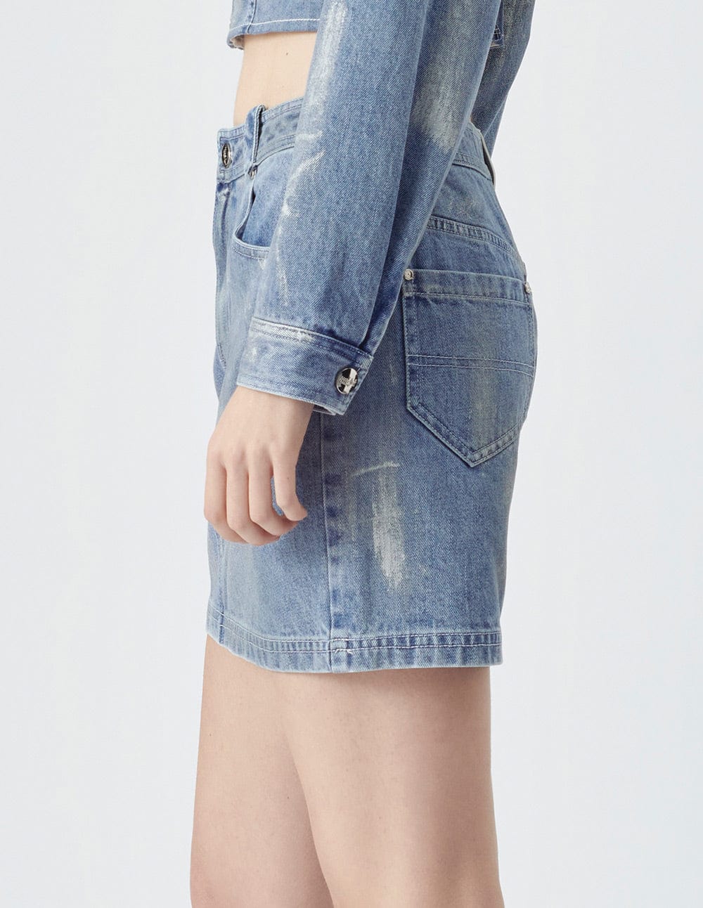 Light Blue Denim Mini Skirt