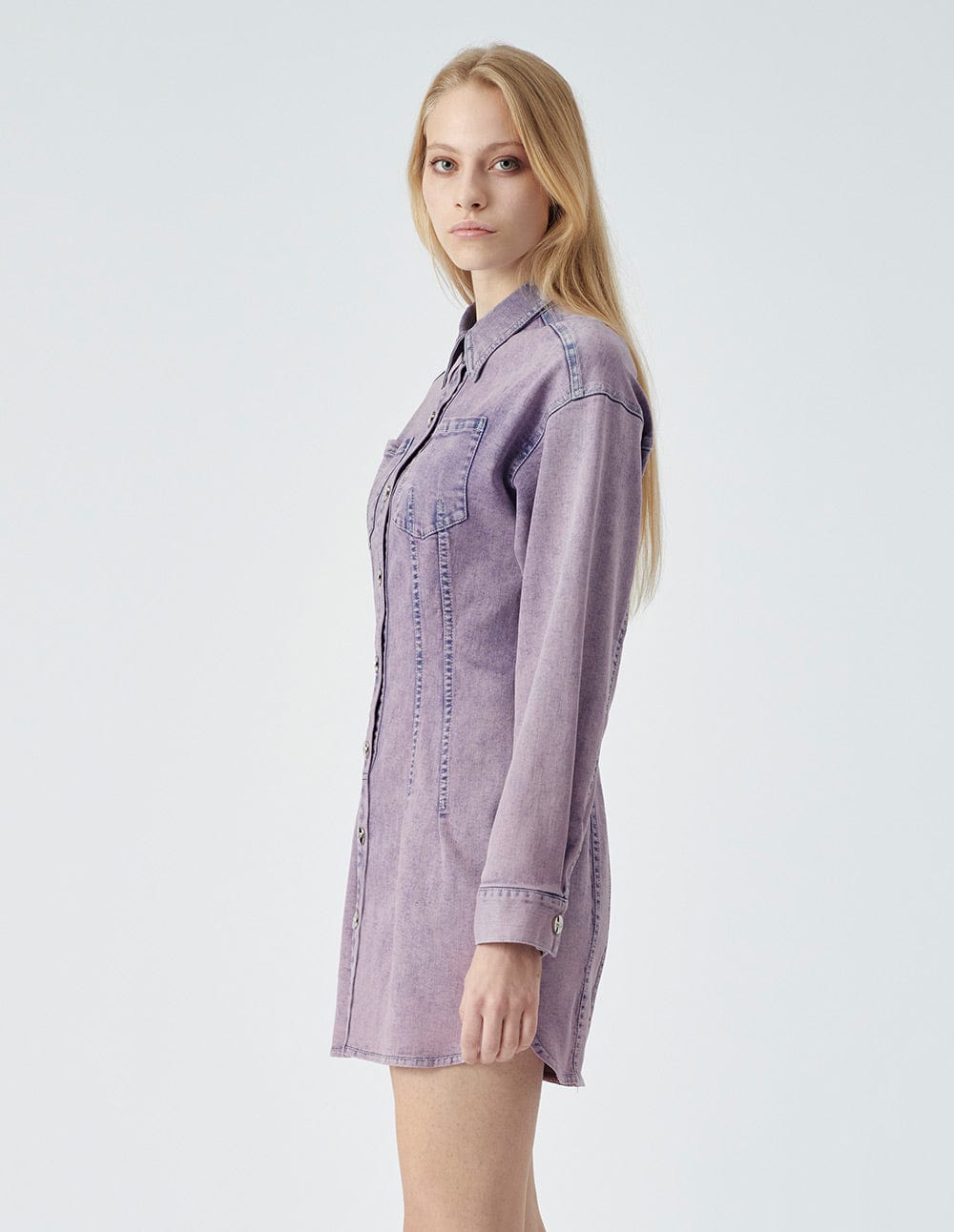 Women's lavender purple denim dress