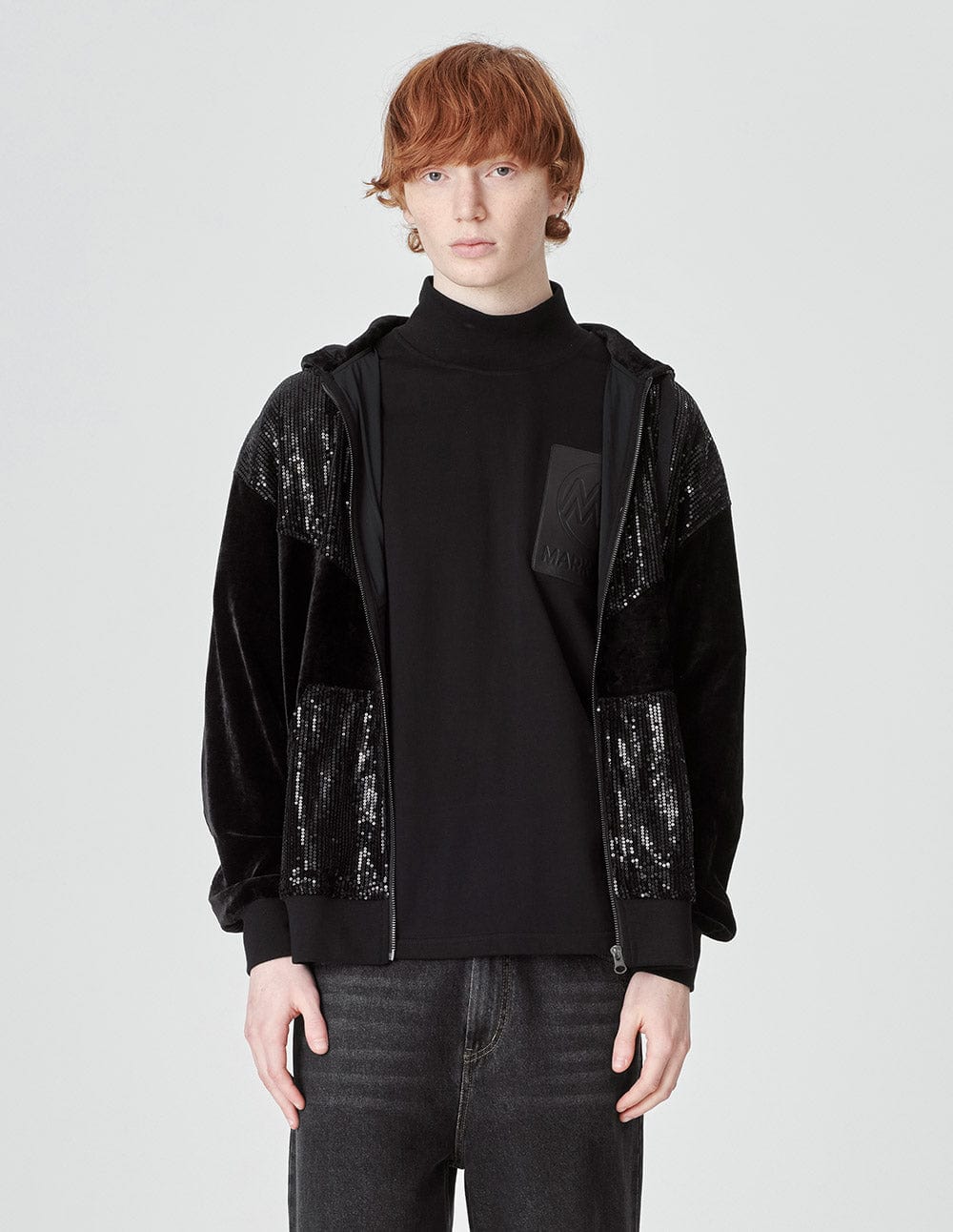 Unisex Style Hot Silver Knit Hooded Jacket