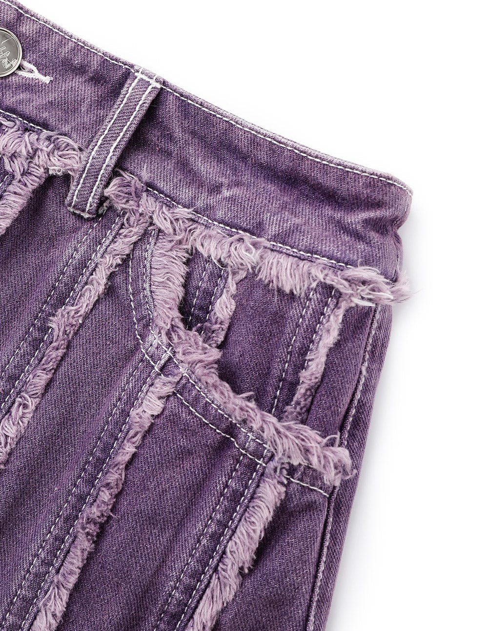 Ladies Purple Denim Short Skirt