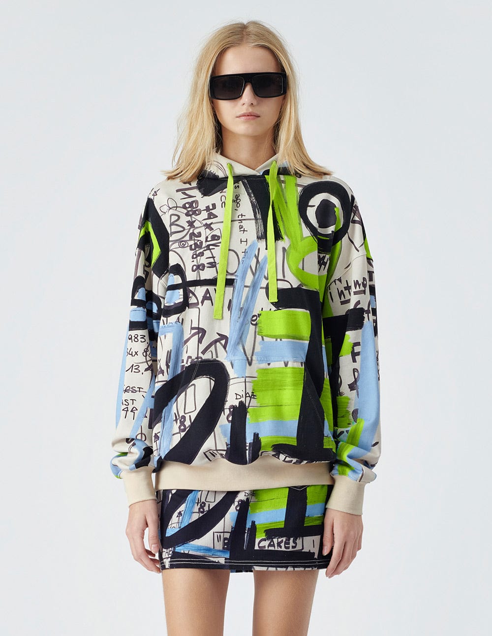 Unisex Recycled Graffiti Print Hoodie