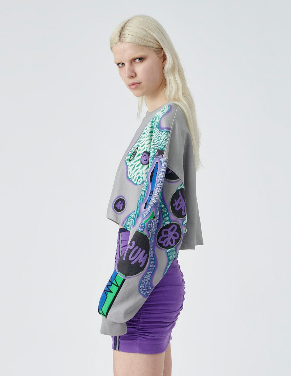 Women's Short Puff Print Sweatshirt