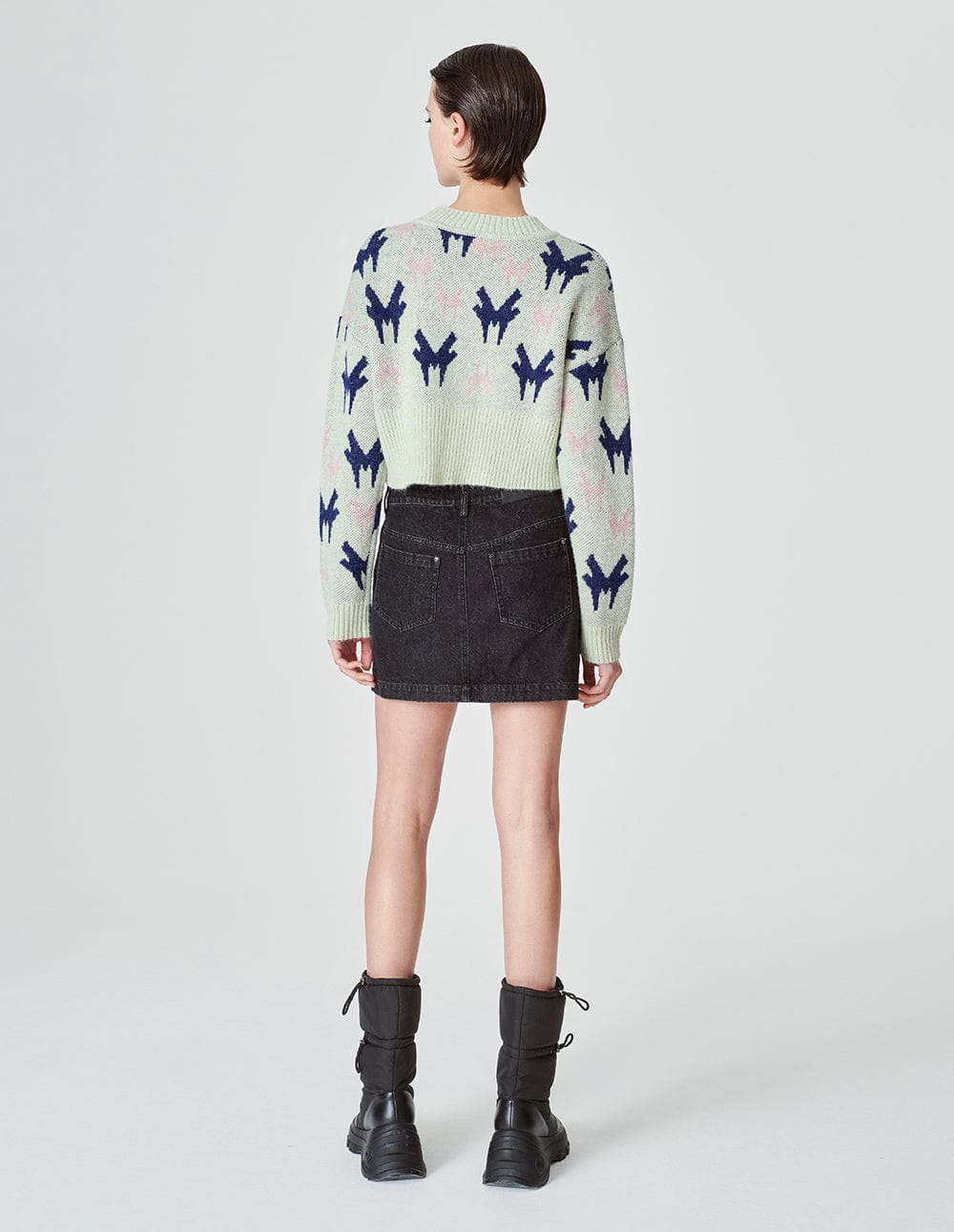 Women's Seahorse Wool Logo Jacquard Sweater