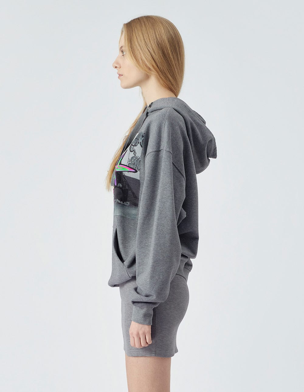 Unisex dark grey hooded sweater