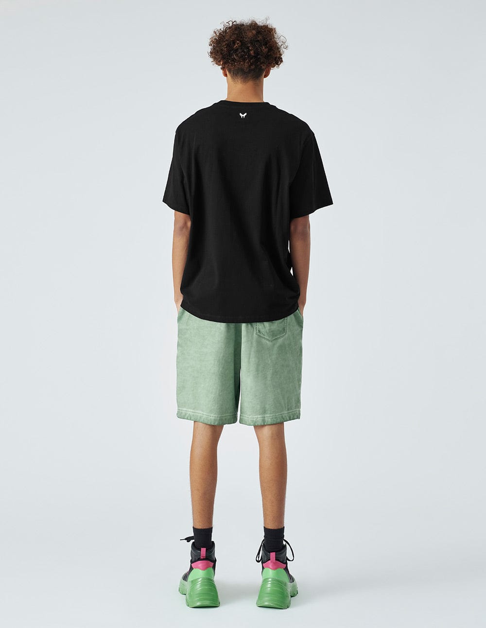 Men's Black Cotton Printed Loose T-Shirt