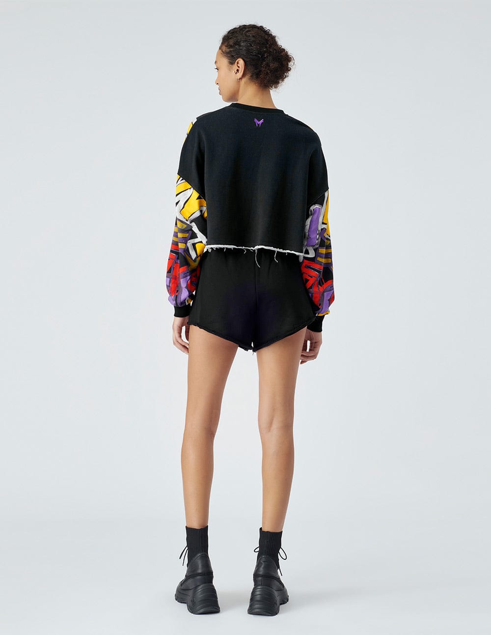 Runway Style Women's Graffiti Print Short Sweater