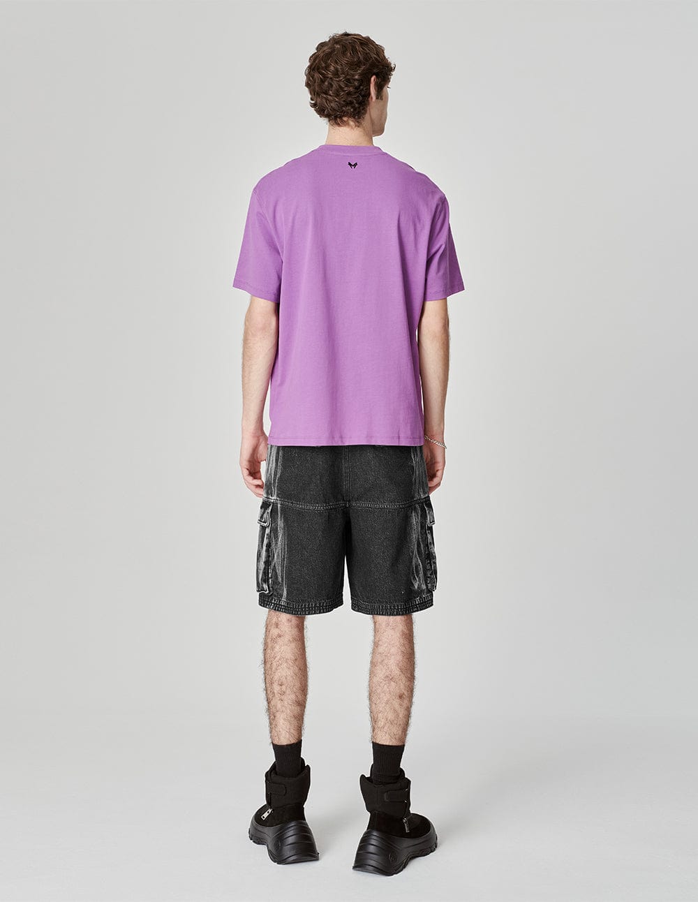 Men's Tie-Bleached Washed Shorts