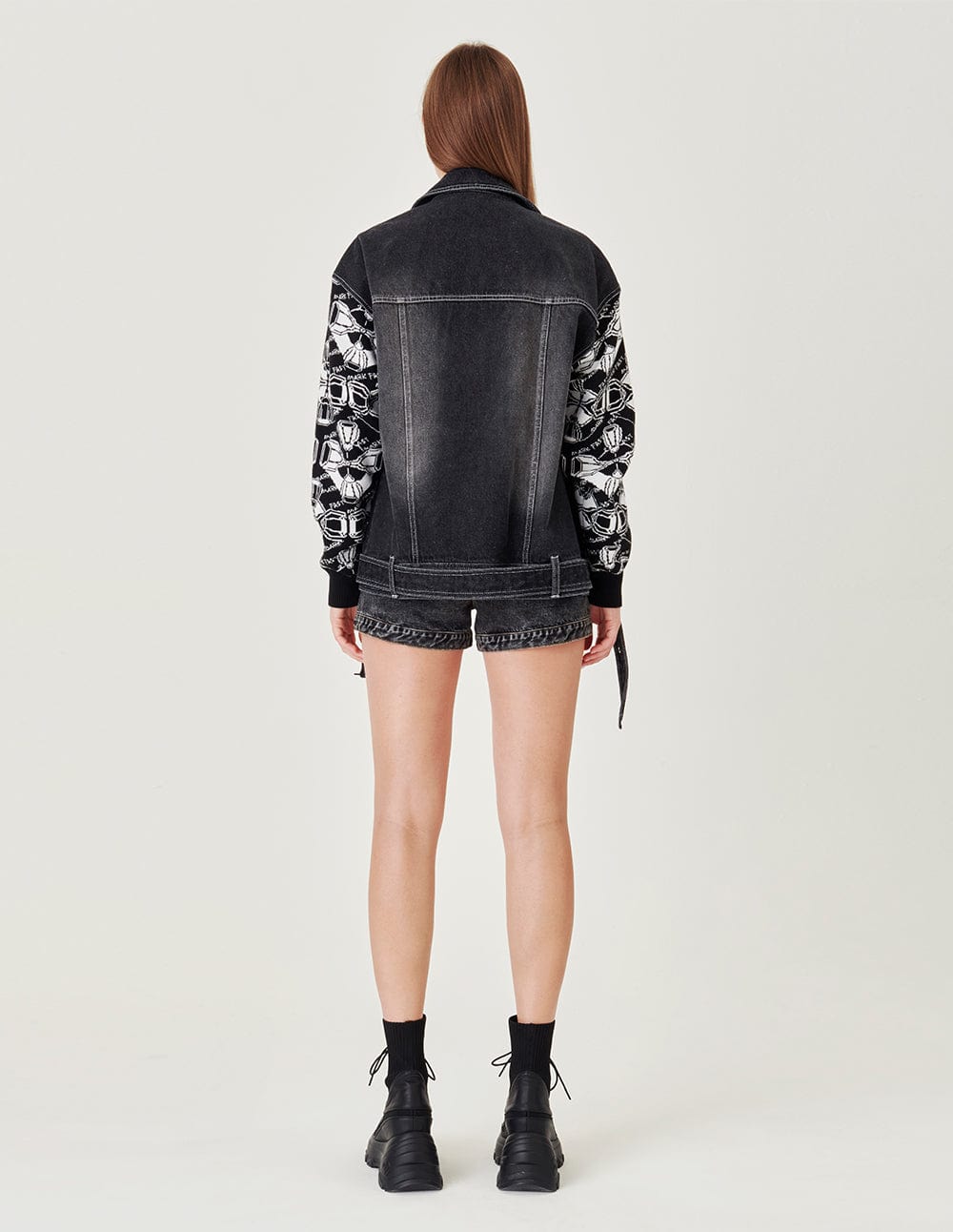 Couple Jacquard Knitted Denim Jacket