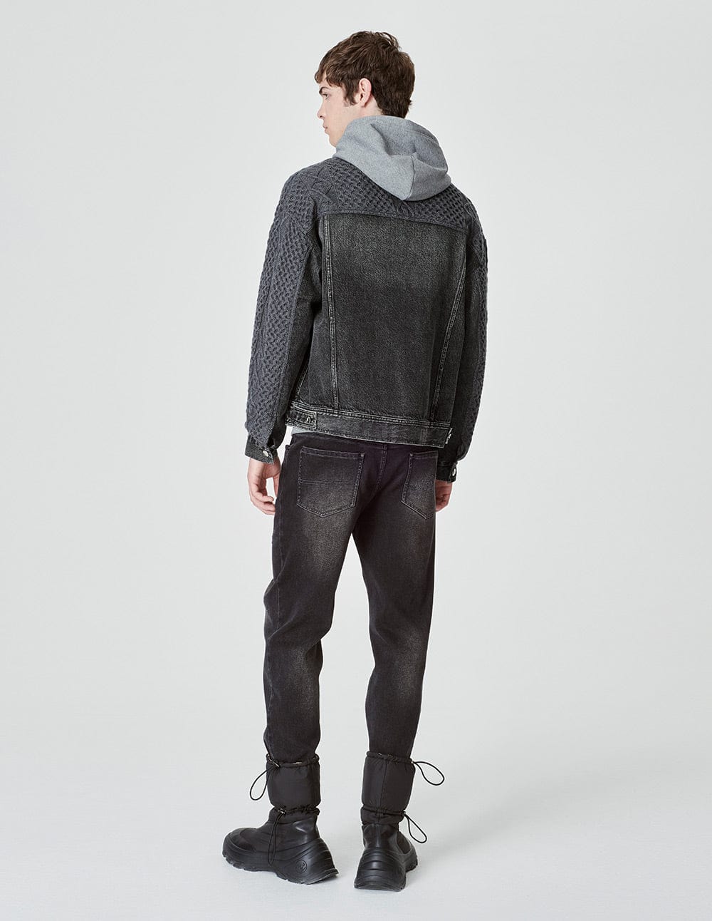 Unisex Knitted Patchwork Denim Jacket