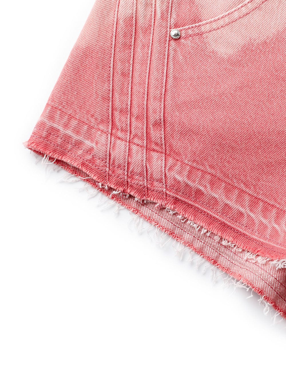 Women's Light Pink Tie-Blend Denim Shorts