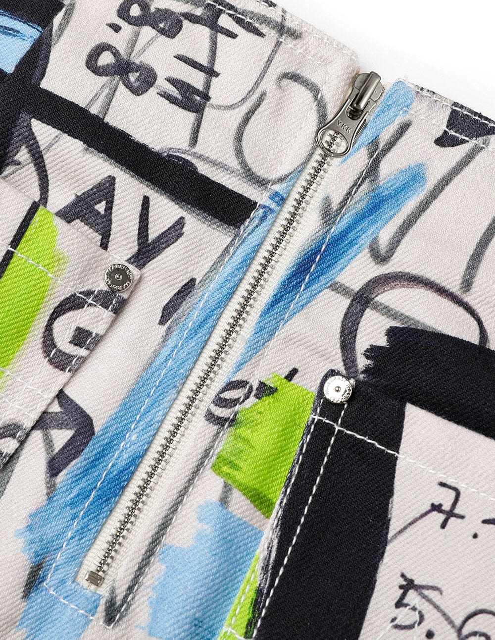 Women's Recycled Graffiti Print Denim Skirt