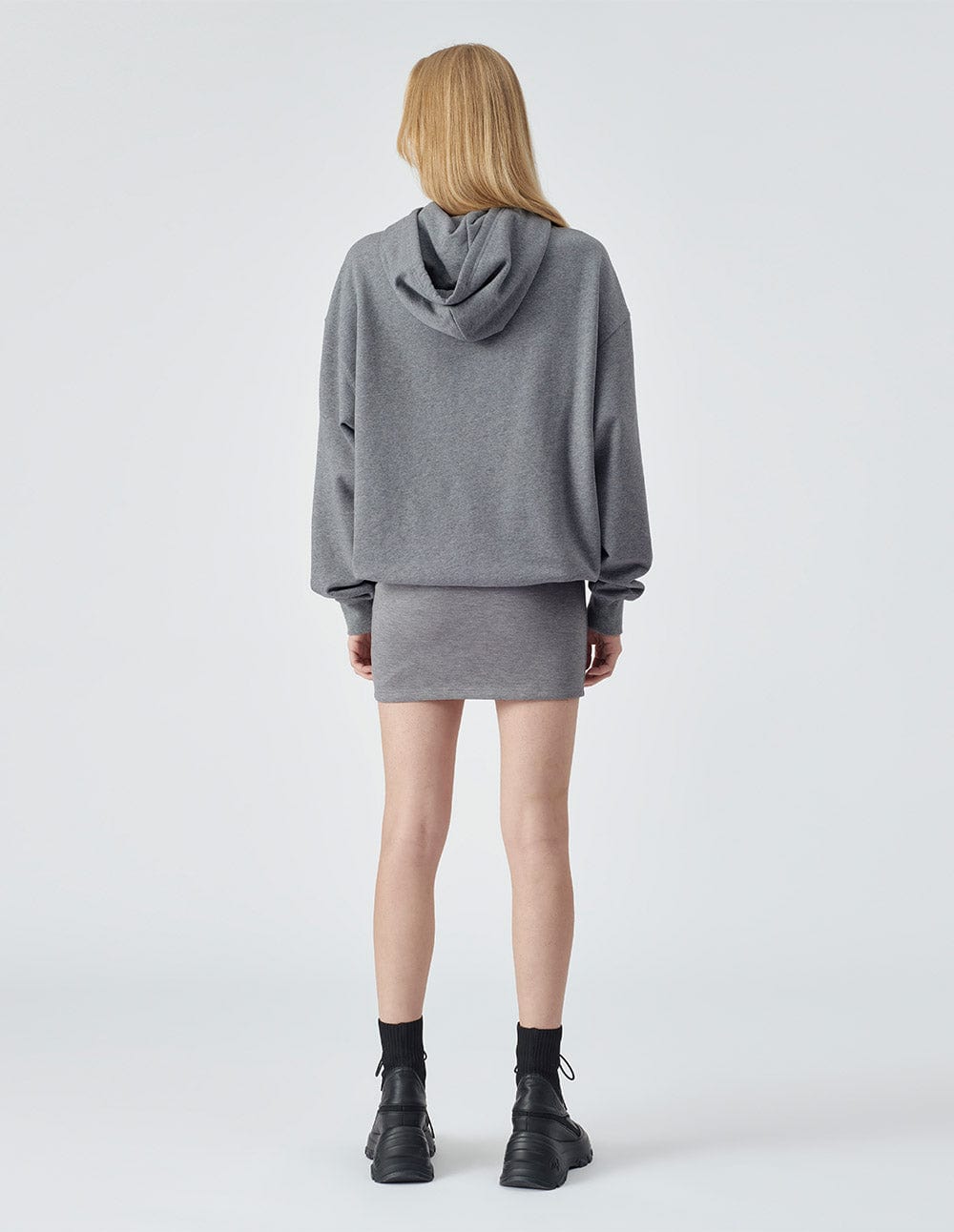 Unisex dark grey hooded sweater