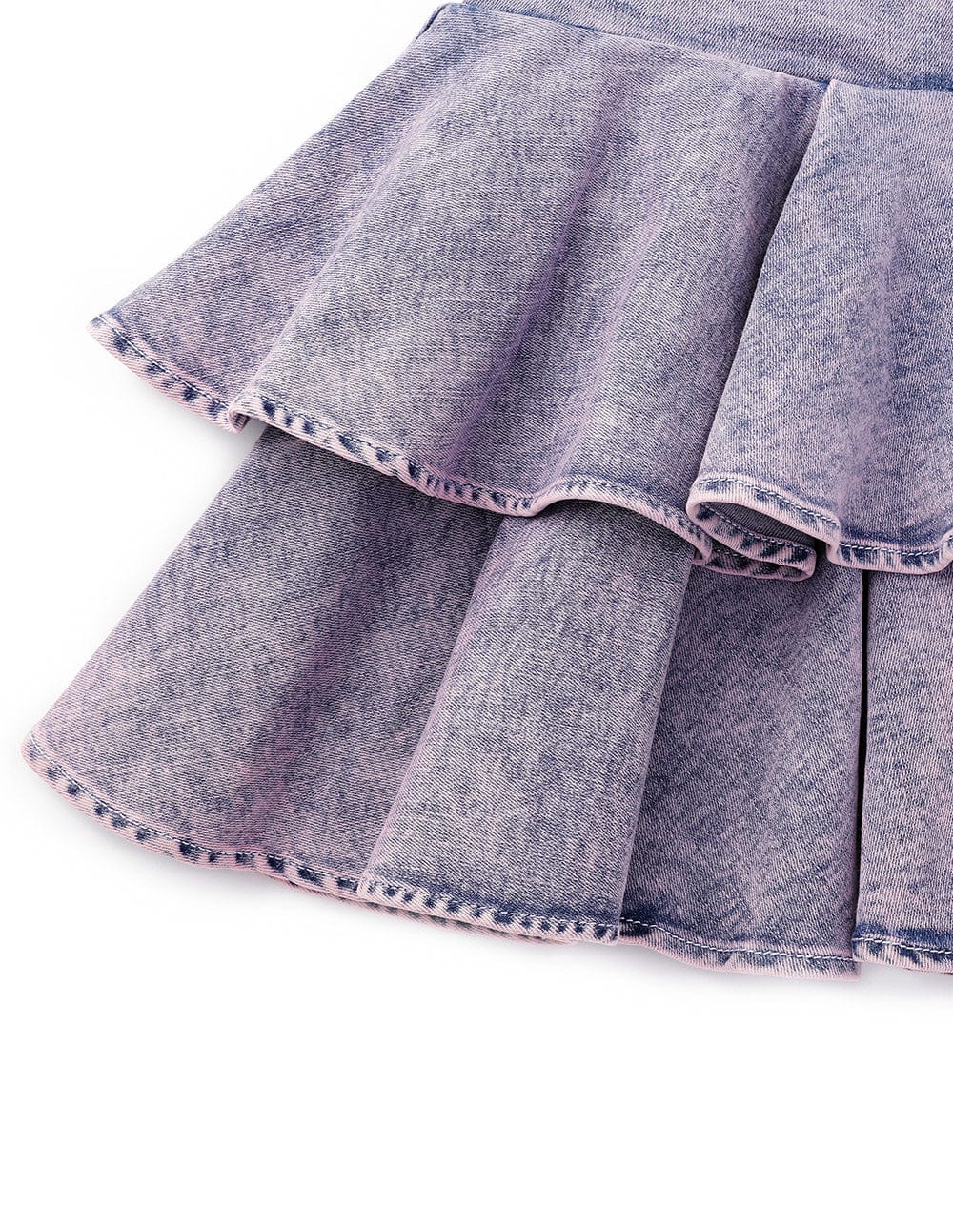 Women's ruffled denim skirt
