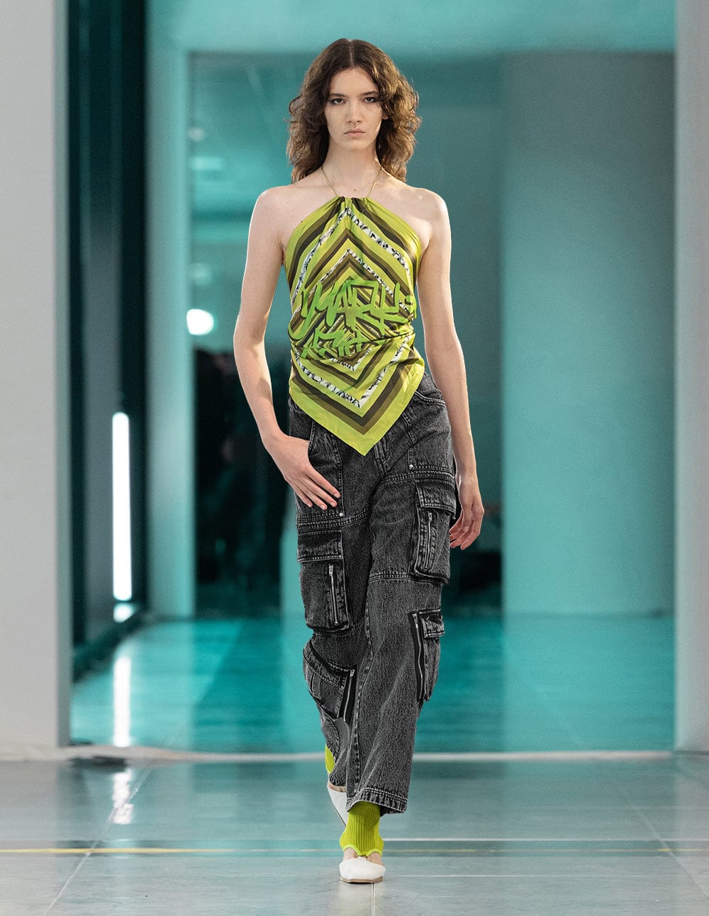 Ladies Silk Scarf Flower Halter Neck Strappy Vest