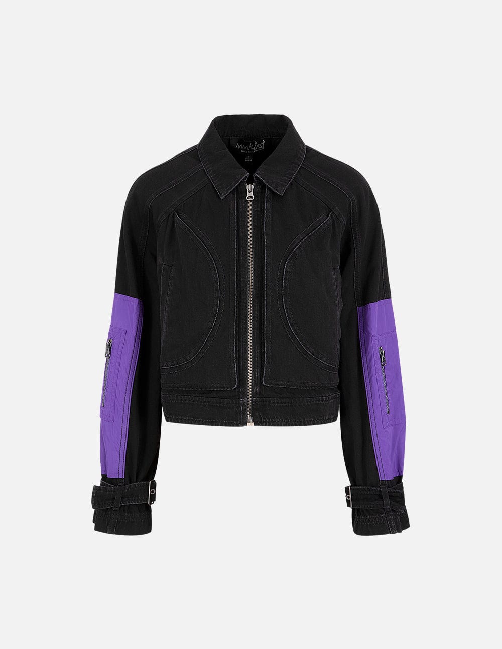 Women's Lapel Patchwork Washed Denim Jacket