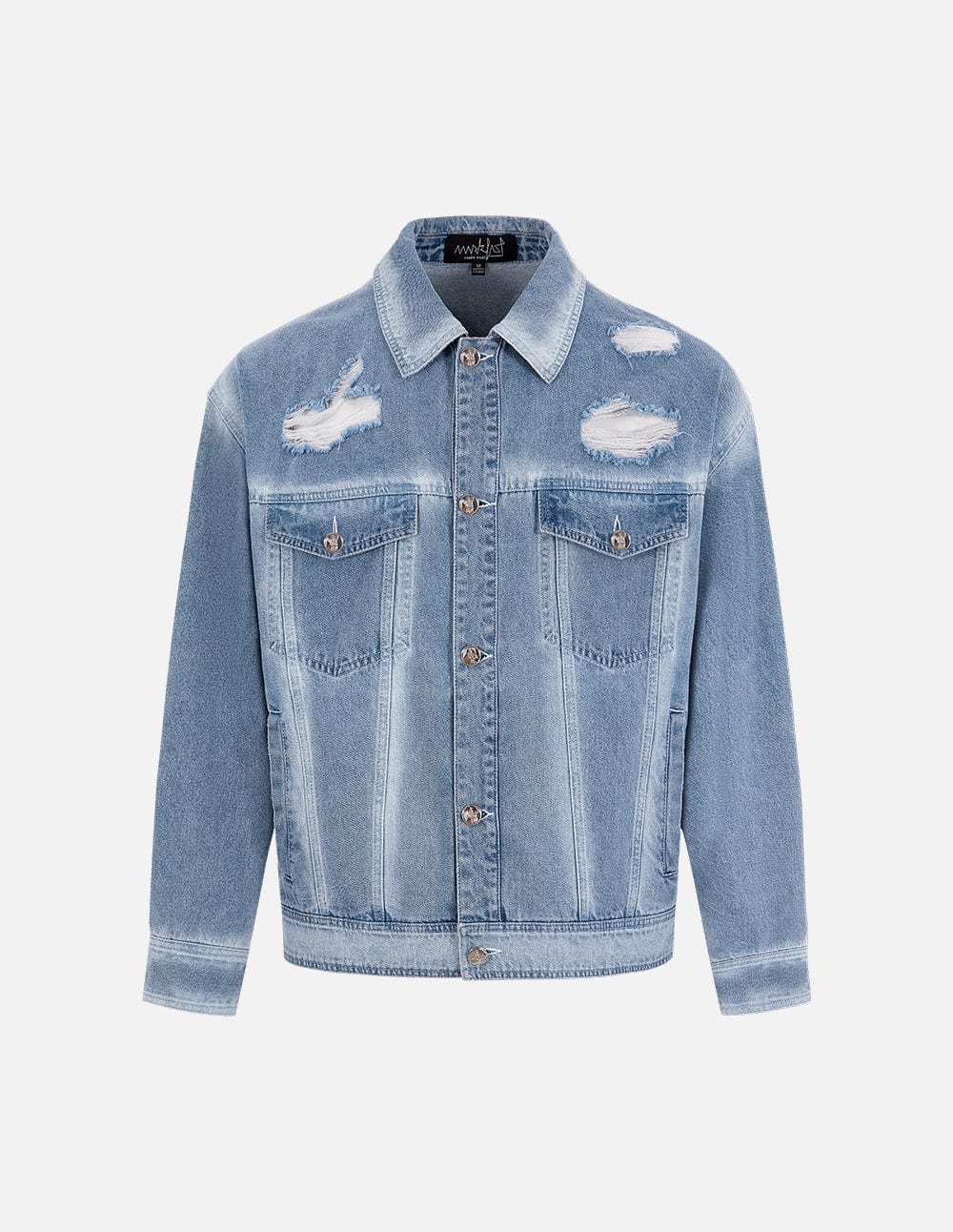 Unisex Ripped Washed Denim Jacket