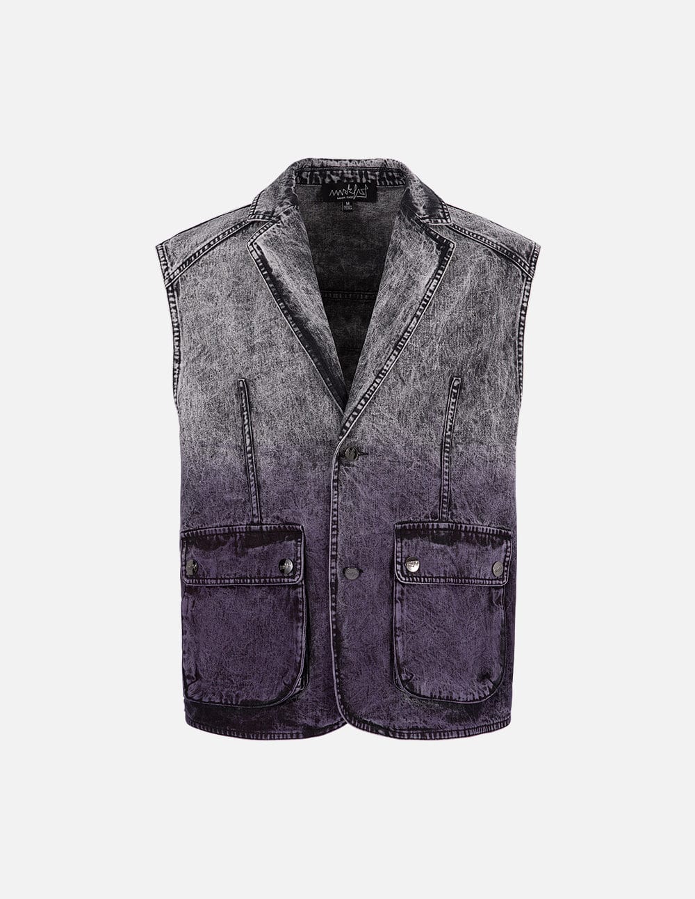 Unisex Strappy Dyed Snowflake Washed Denim Jacket