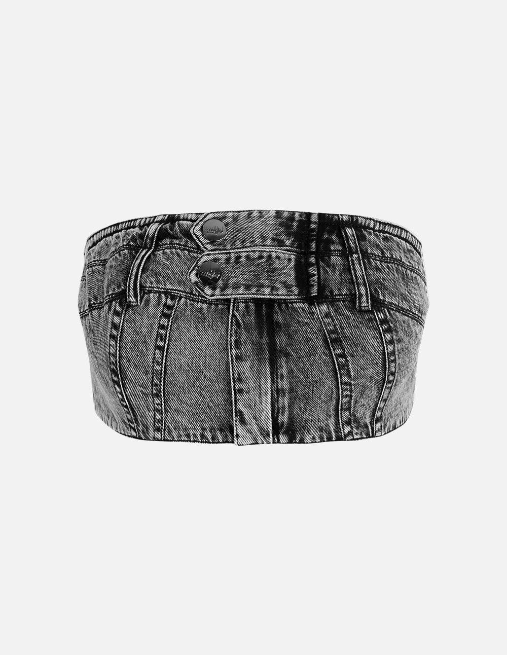 Women's Snowflake Washed Denim Tube Top