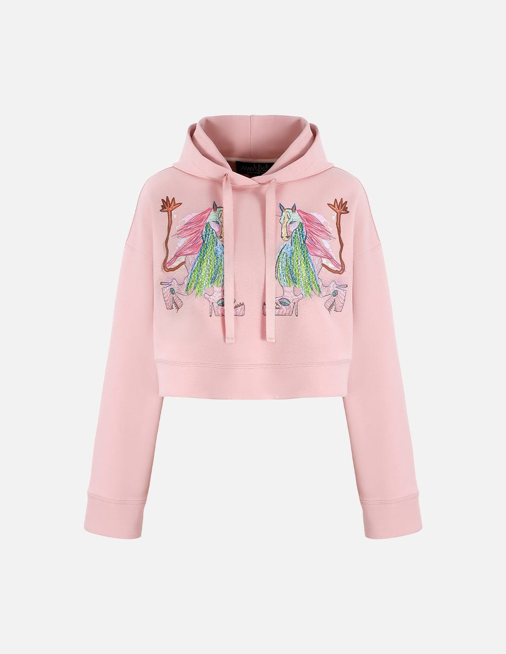 Women'S Printed Short Hooded Sweatshirt