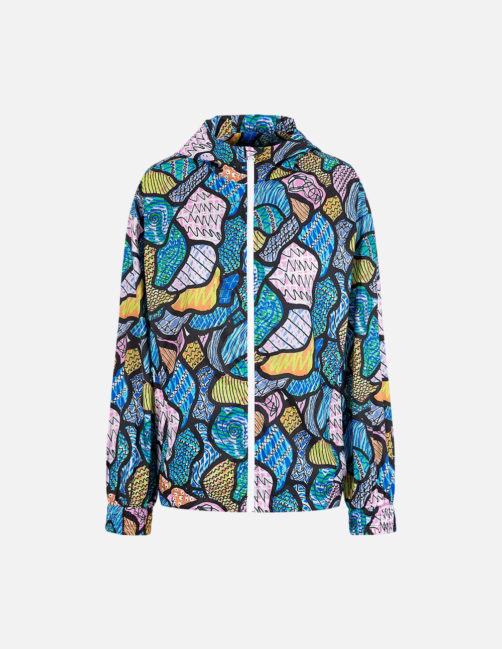 Unisex Colourful Coral Print Hooded Jacket