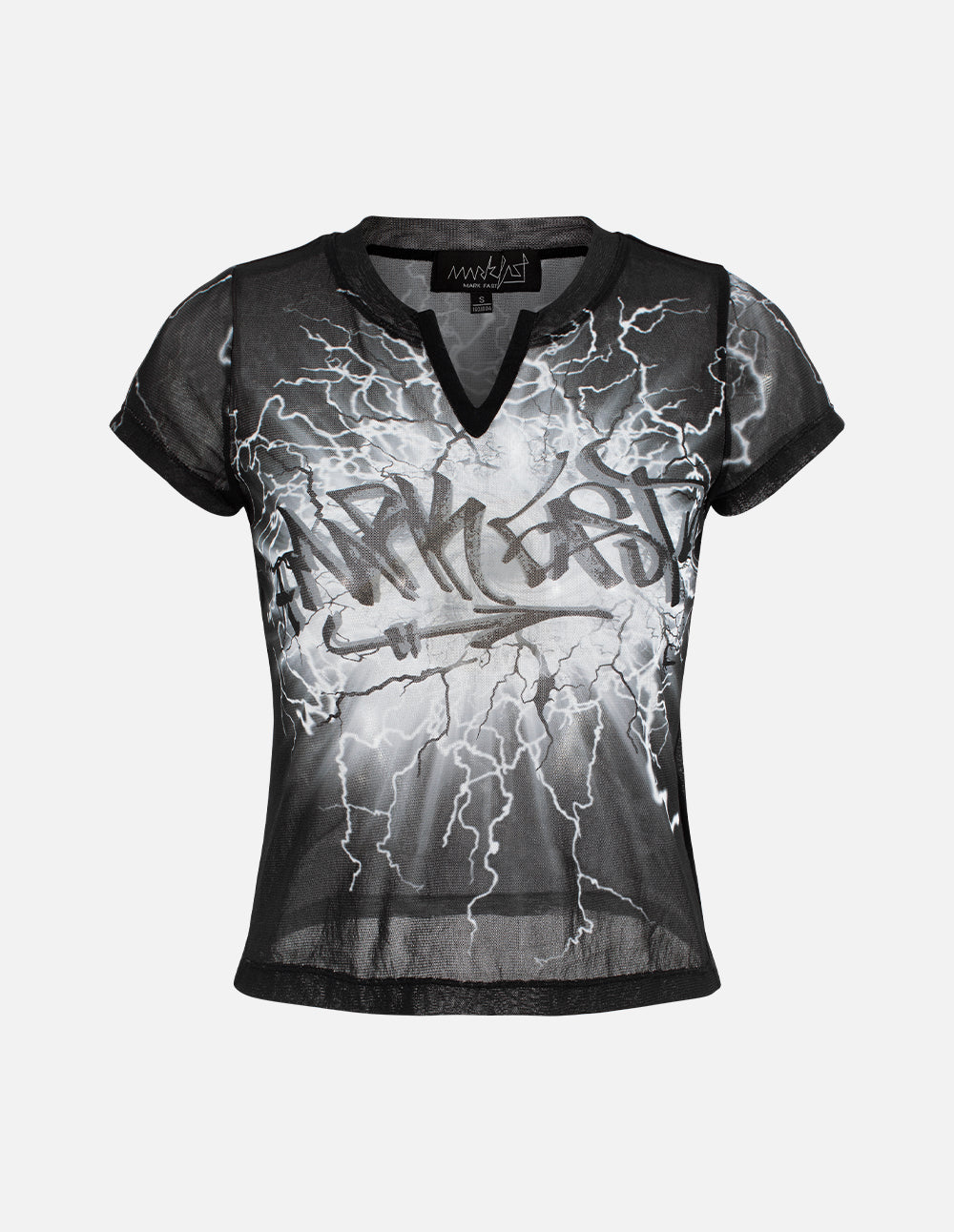 MF Artistic Lightning Pattern V-Neck T-Shirts