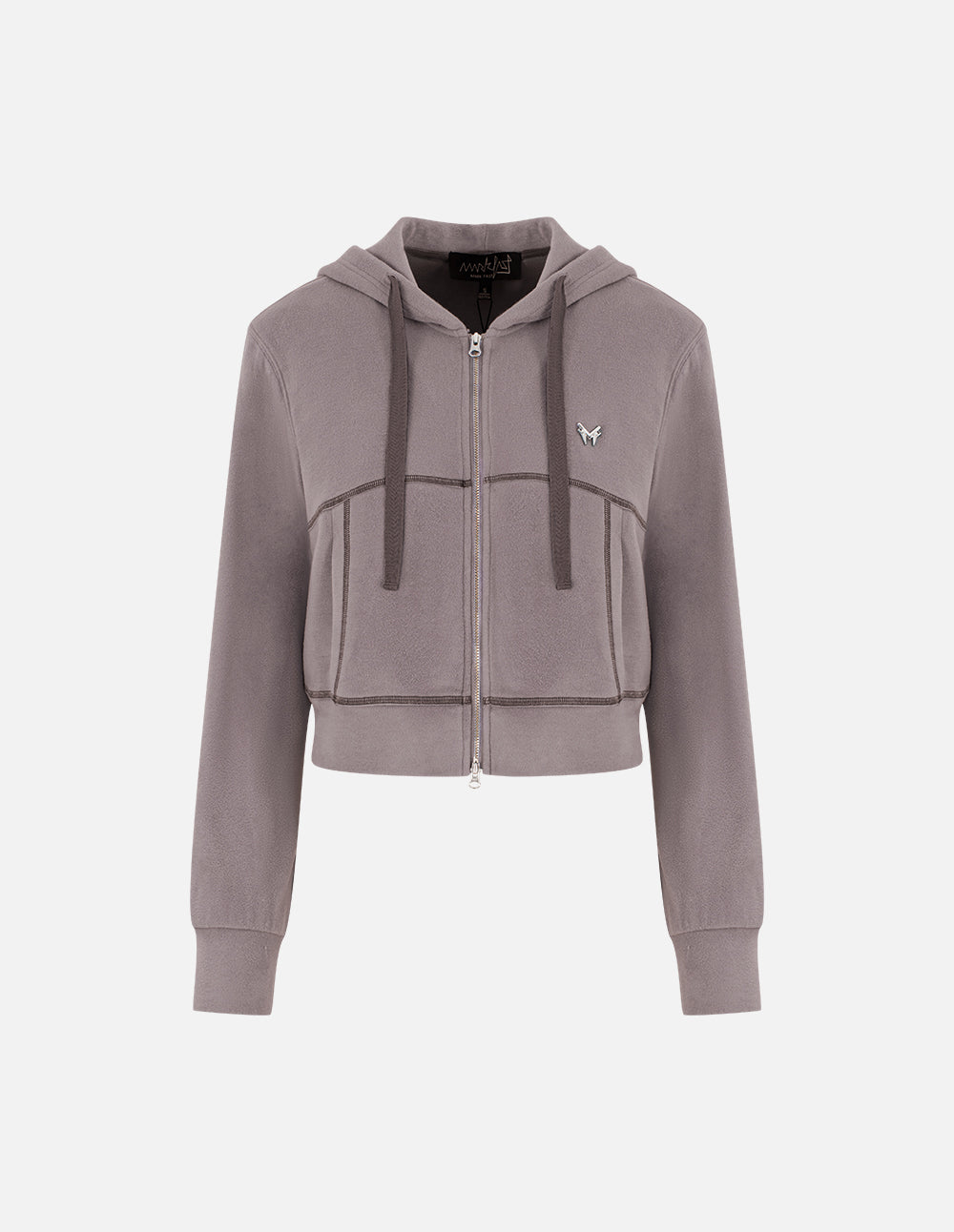 MF casual hooded tie double-opening zipper knitted jacket