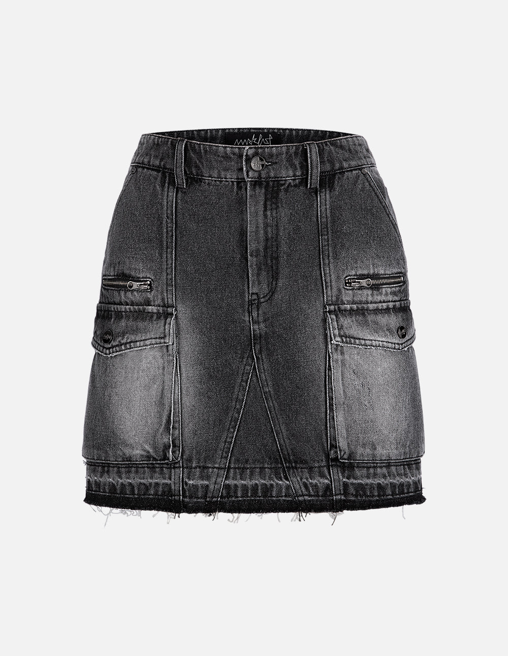 Women's Multi-Pocket Washed Denim Skirt